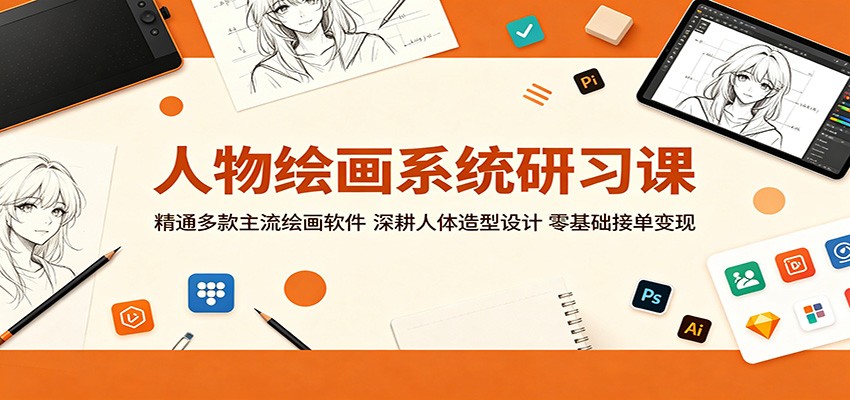 人物绘画系统研习课：精通多款主流绘画软件，深耕人体造型设计，零基础接单变现-网创项目