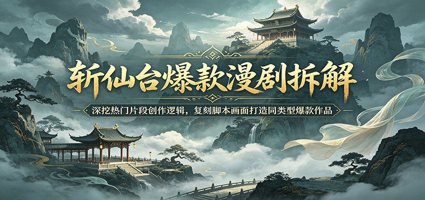 斩仙台爆款漫剧拆解：深挖热门片段创作逻辑，复刻脚本画面打造同类型爆款作品-网创项目