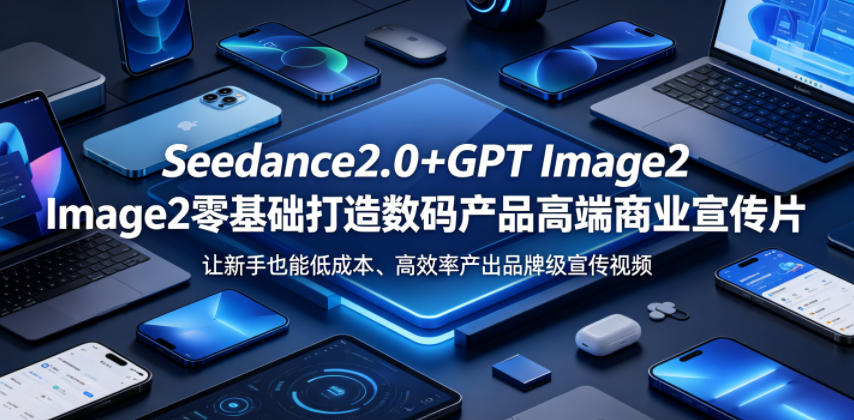 Seedance2.0+GPT Image2零基础打造数码产品高端商业宣传片，让新手也能低成本、高效率产出品牌级宣传视频-网创项目
