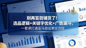 别再盲目铺货了！选品逻辑+关键字优化+广告漏斗，一套课打通亚马逊出单全流程-网创项目