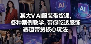 某大V AI服装带货课，各种案例教学，带你吃透服饰赛道带货核心玩法-网创项目