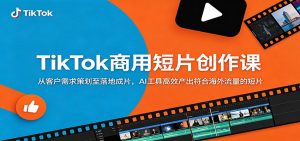 TikTok商用短片创作课：从客户需求策划至落地成片，AI工具高效产出符合海外流量的短片-网创项目