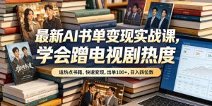 最新AI书单变现实战课，学会蹭电视剧热度，追热点书籍，快速变现，出单100+，日入四位数-网创项目