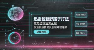 迅雷拉新野路子打法，吃瓜类玩法怎么做，玩法自热截流及后端处理详解-网创项目