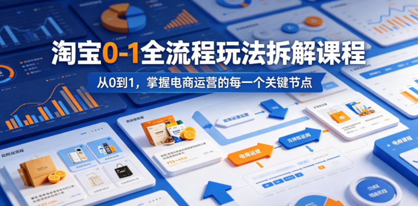 淘宝0-1全流程玩法拆解课程，从0到1，掌握电商运营的每一个关键节点-网创项目