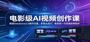 电影级AI视频创作课：精通Seedance2.0操作设置，多镜头成片、角色统一与音画叙事制作-网创项目