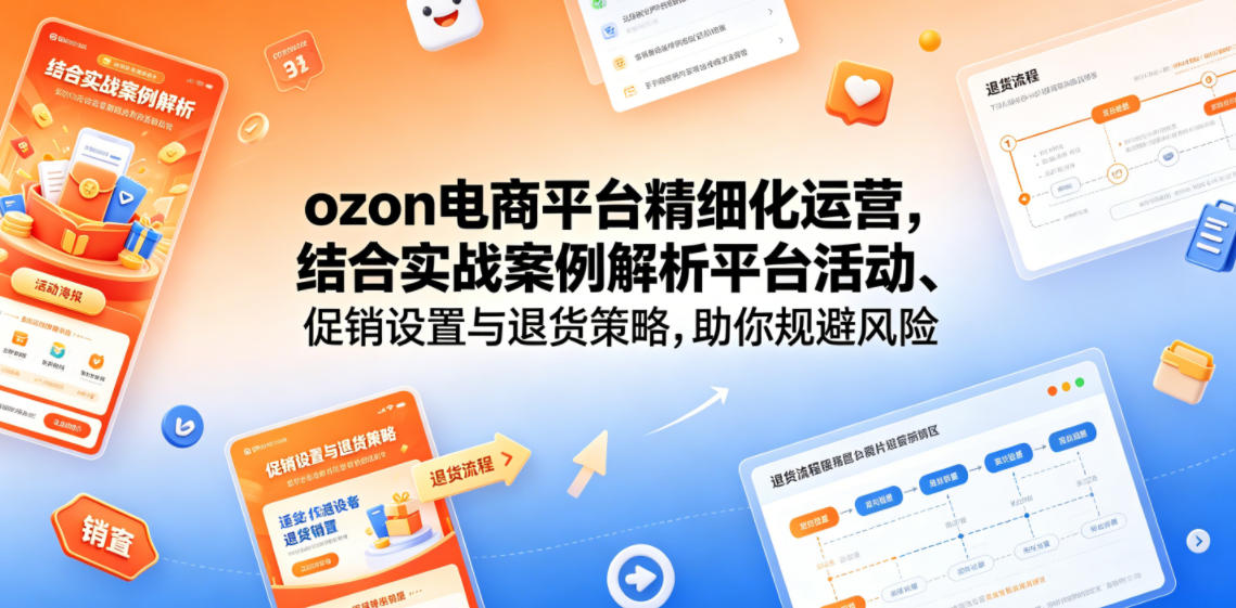 ozon电商平台精细化运营，结合实战案例解析平台活动、促销设置与退货策略，助你规避风险、提升销量-网创项目