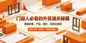 门窗人必看的外贸通关秘籍，块覆盖获客、产品、报价、风控全流程，解决0经验、缺渠道、不懂流程等痛点-网创项目