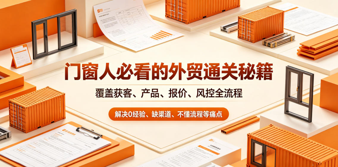 门窗人必看的外贸通关秘籍，块覆盖获客、产品、报价、风控全流程，解决0经验、缺渠道、不懂流程等痛点-网创项目