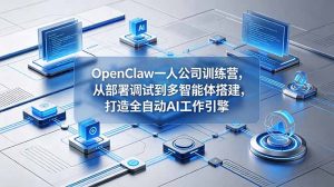 OpenClaw 一人公司训练营，从部署调试到多智能体搭建，打造全自动 AI 工作引擎-网创项目