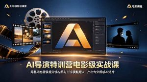 AI导演特训营电影级实战课，零基础也能掌握分镜构图与主流模型用法，产出专业质感AI短片-网创项目