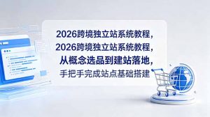 2026跨境独立站系统教程，从概念选品到建站落地，手把手完成站点基础搭建-网创项目
