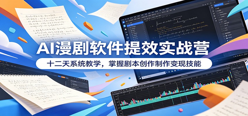 AI漫剧软件提效实战营：十二天系统教学，掌握剧本创作制作变现技能-网创项目