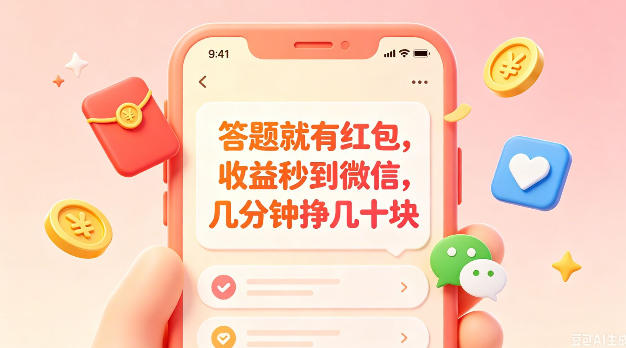 答题就有红包，收益秒到微信，几分钟挣几十块，学生党上班族宝妈都可以玩【揭秘】-网创项目