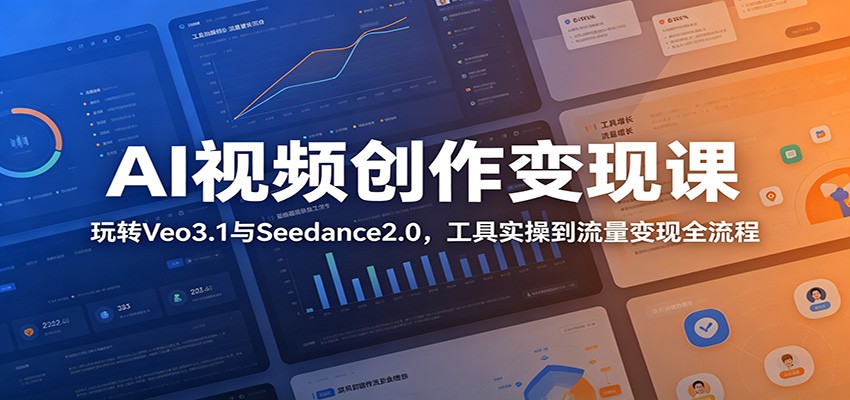 AI视频创作变现课：玩转Veo3.1与Seedance2.0，工具实操到流量变现全流程-网创项目